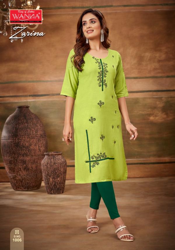 Wanna Zarina 7 Fancy Wear Rayon Embroidery Kurti Collection